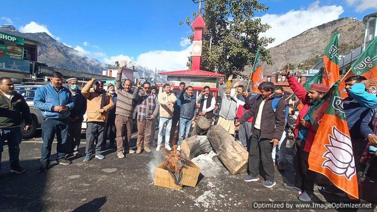 भाजपाइयों ने जगह – जगह फूंका कांग्रेस का पुतला