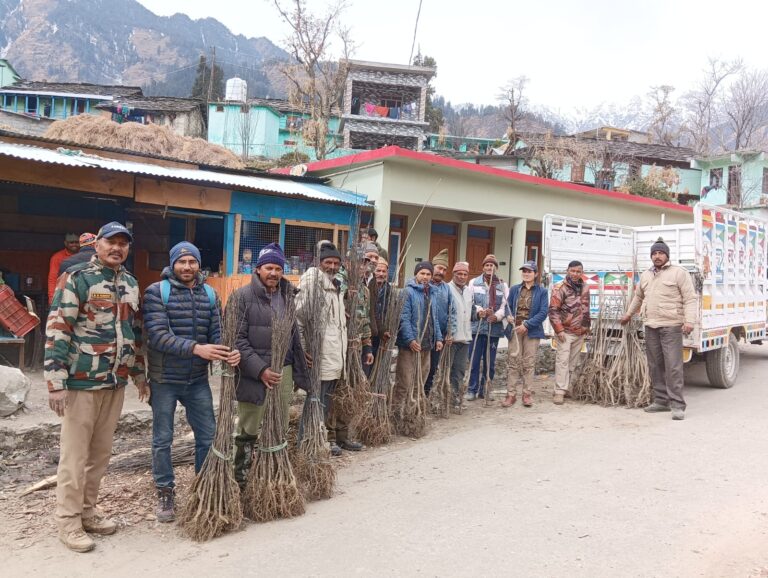 अलकनन्दा भूमि संरक्षण वन प्रभाग ने जोशीमठ के दर्जनों गांवों में सेब और अखरोट के हजारों पौधों का किया वितरण – पहाड़ रफ्तार