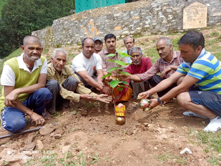 ऊखीमठ : घिमतोली के ग्वास गाँव में देव वृक्षों का रोपण कर पर्यावरण संरक्षण का लिया संकल्प